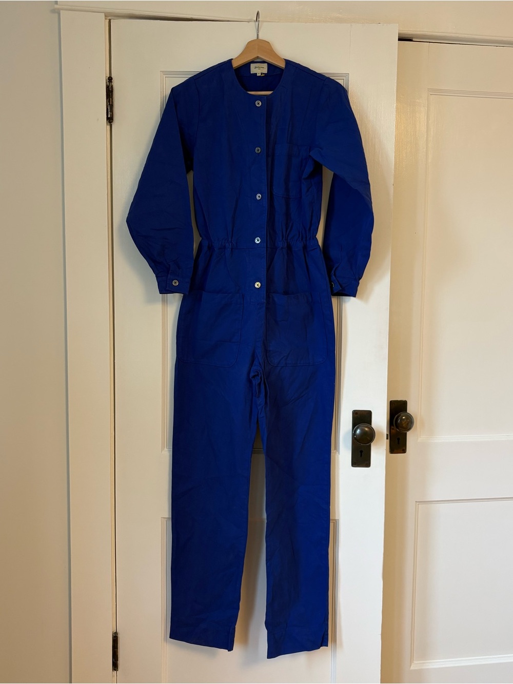 Bellerose Cobalt Blue Lester Long-Sleeve Utility Jumpsuit - Picture 4 of 7